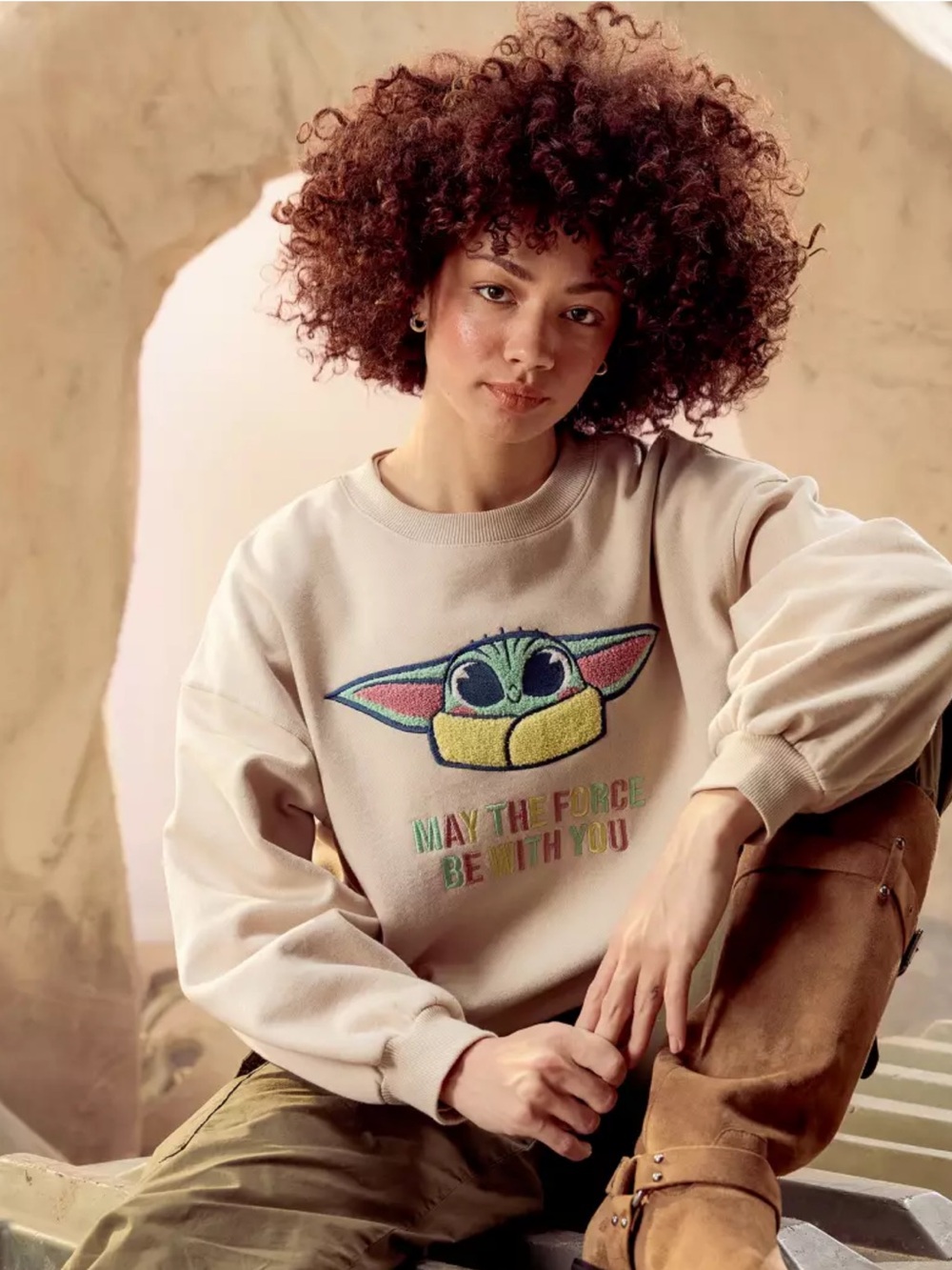 Walt Disney Park Baby Yoda Grogu Pullover Crewneck Sweatshirt women’s XS